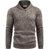 COOFANDY Men Dress Sweater Shawl Collar Sweatshirt Fashion Light Fleece Sweatshirt Dark Blue(Brown and White)