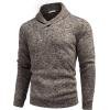 COOFANDY Men Dress Sweater Shawl Collar Sweatshirt Fashion Light Fleece Sweatshirt Dark Blue(Brown and White)