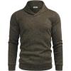 COOFANDY Men Dress Sweater Shawl Collar Sweatshirt Fashion Light Fleece Sweatshirt Dark Blue(Dark Green)