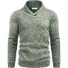 COOFANDY Men Dress Sweater Shawl Collar Sweatshirt Fashion Light Fleece Sweatshirt Dark Blue(Green and White)