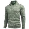 COOFANDY Men Dress Sweater Shawl Collar Sweatshirt Fashion Light Fleece Sweatshirt Dark Blue(Green and White)