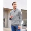 COOFANDY Men Dress Sweater Shawl Collar Sweatshirt Fashion Light Fleece Sweatshirt Dark Blue(Grey)