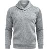 COOFANDY Men Dress Sweater Shawl Collar Sweatshirt Fashion Light Fleece Sweatshirt Dark Blue(Grey)