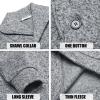 COOFANDY Men Dress Sweater Shawl Collar Sweatshirt Fashion Light Fleece Sweatshirt Dark Blue(Grey)