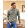 COOFANDY Men Dress Sweater Shawl Collar Sweatshirt Fashion Light Fleece Sweatshirt Dark Blue(Khaki)