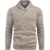 COOFANDY Men Dress Sweater Shawl Collar Sweatshirt Fashion Light Fleece Sweatshirt Dark Blue(Light Khaki)