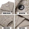 COOFANDY Men Dress Sweater Shawl Collar Sweatshirt Fashion Light Fleece Sweatshirt Dark Blue(Light Khaki)