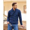 COOFANDY Men Dress Sweater Shawl Collar Sweatshirt Fashion Light Fleece Sweatshirt Dark Blue(Navy Blue)