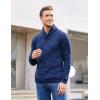 COOFANDY Men Dress Sweater Shawl Collar Sweatshirt Fashion Light Fleece Sweatshirt Dark Blue(Navy Blue)