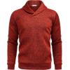 COOFANDY Men Dress Sweater Shawl Collar Sweatshirt Fashion Light Fleece Sweatshirt Dark Blue(Red&orange)
