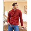 COOFANDY Men Dress Sweater Shawl Collar Sweatshirt Fashion Light Fleece Sweatshirt Dark Blue(Red&orange)