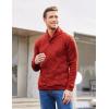 COOFANDY Men Dress Sweater Shawl Collar Sweatshirt Fashion Light Fleece Sweatshirt Dark Blue(Red&orange)
