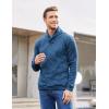 COOFANDY Men Dress Sweater Shawl Collar Sweatshirt Fashion Light Fleece Sweatshirt Dark Blue(Sky Blue)
