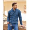 COOFANDY Men Dress Sweater Shawl Collar Sweatshirt Fashion Light Fleece Sweatshirt Dark Blue(Sky Blue)