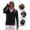 COOFANDY Men Full Zip UPF 50 Sun Protection Hoodie Jacket Long Sleeve Lightweight Breathable UV Shirts with Pockets(Black)