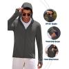 COOFANDY Men Full Zip UPF 50 Sun Protection Hoodie Jacket Long Sleeve Lightweight Breathable UV Shirts with Pockets(Dark Grey)