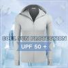 COOFANDY Men Full Zip UPF 50 Sun Protection Hoodie Jacket Long Sleeve Lightweight Breathable UV Shirts with Pockets(Light Gray)