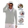 COOFANDY Men Full Zip UPF 50 Sun Protection Hoodie Jacket Long Sleeve Lightweight Breathable UV Shirts with Pockets(Light Gray)
