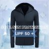 COOFANDY Men Full Zip UPF 50 Sun Protection Hoodie Jacket Long Sleeve Lightweight Breathable UV Shirts with Pockets(Navy Blue)