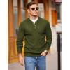 COOFANDY Men Henley Knit Sweater Dress Long Sleeve Button Pullover Sweater Casual Sweater Lightweight Slim Fit Tops(Army Green/Black)