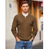 COOFANDY Men Henley Knit Sweater Dress Long Sleeve Button Pullover Sweater Casual Sweater Lightweight Slim Fit Tops(Brown)