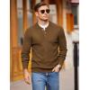 COOFANDY Men Henley Knit Sweater Dress Long Sleeve Button Pullover Sweater Casual Sweater Lightweight Slim Fit Tops(Brown)