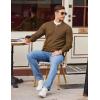 COOFANDY Men Henley Knit Sweater Dress Long Sleeve Button Pullover Sweater Casual Sweater Lightweight Slim Fit Tops(Brown)