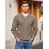 COOFANDY Men Henley Knit Sweater Dress Long Sleeve Button Pullover Sweater Casual Sweater Lightweight Slim Fit Tops(Brown and Grey)