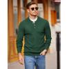 COOFANDY Men Henley Knit Sweater Dress Long Sleeve Button Pullover Sweater Casual Sweater Lightweight Slim Fit Tops(Green)