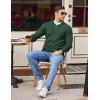 COOFANDY Men Henley Knit Sweater Dress Long Sleeve Button Pullover Sweater Casual Sweater Lightweight Slim Fit Tops(Green)