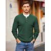 COOFANDY Men Henley Knit Sweater Dress Long Sleeve Button Pullover Sweater Casual Sweater Lightweight Slim Fit Tops(Green)