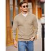 COOFANDY Men Henley Knit Sweater Dress Long Sleeve Button Pullover Sweater Casual Sweater Lightweight Slim Fit Tops(Khaki)
