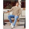 COOFANDY Men Henley Knit Sweater Dress Long Sleeve Button Pullover Sweater Casual Sweater Lightweight Slim Fit Tops(Khaki)