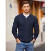 COOFANDY Men Henley Knit Sweater Dress Long Sleeve Button Pullover Sweater Casual Sweater Lightweight Slim Fit Tops(Navy Blue)