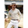 COOFANDY Men Knit Long Sleeve Polo Shirts Casual Dress Collared Sweater Pullover Button Down Golf Polo Shirts(Beige)