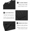 COOFANDY Men Knit Long Sleeve Polo Shirts Casual Dress Collared Sweater Pullover Button Down Golf Polo Shirts(Black)