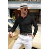 COOFANDY Men Knit Long Sleeve Polo Shirts Casual Dress Collared Sweater Pullover Button Down Golf Polo Shirts(Black)