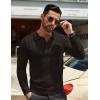 COOFANDY Men Knit Long Sleeve Polo Shirts Casual Dress Collared Sweater Pullover Button Down Golf Polo Shirts(Brown)