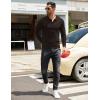 COOFANDY Men Knit Long Sleeve Polo Shirts Casual Dress Collared Sweater Pullover Button Down Golf Polo Shirts(Brown)
