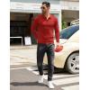 COOFANDY Men Knit Long Sleeve Polo Shirts Casual Dress Collared Sweater Pullover Button Down Golf Polo Shirts(Dark Red)