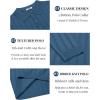 COOFANDY Men Knit Long Sleeve Polo Shirts Casual Dress Collared Sweater Pullover Button Down Golf Polo Shirts(Denim Blue)