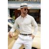COOFANDY Men Knit Long Sleeve Polo Shirts Casual Dress Collared Sweater Pullover Button Down Golf Polo Shirts(White)