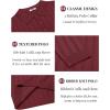 COOFANDY Men Knit Long Sleeve Polo Shirts Casual Dress Collared Sweater Pullover Button Down Golf Polo Shirts(Wine Red)
