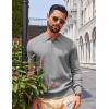 COOFANDY Men Long Sleeve Polo Sweater Knitted Polo Slim Fit Waffle Collared Pullover Sweater(Grey)