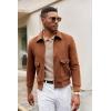 COOFANDY Men Long Sleeve Polo Sweater Knitted Polo Slim Fit Waffle Collared Pullover Sweater(Khaki)