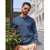 COOFANDY Men Long Sleeve Polo Sweater Knitted Polo Slim Fit Waffle Collared Pullover Sweater(Peacock Blue)