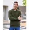COOFANDY Men Mock Neck Button Sweater Casual Knitted Sweaters Fashion Henley Sweater(Army Green)