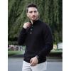 COOFANDY Men Mock Neck Button Sweater Casual Knitted Sweaters Fashion Henley Sweater(Black)