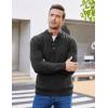 COOFANDY Men Mock Neck Button Sweater Casual Knitted Sweaters Fashion Henley Sweater(Black)