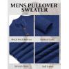 COOFANDY Men Mock Neck Button Sweater Casual Knitted Sweaters Fashion Henley Sweater(Blue)